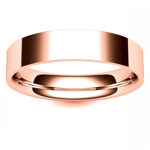 Flat Court Very Heavy -  5mm (FCH5-R) Rose Gold Wedding Ring